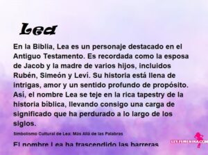 Que Significa el Nombre Lea en la Biblia: Descubriendo el Veradero Significado de este Nombre Bíblico Poco Común