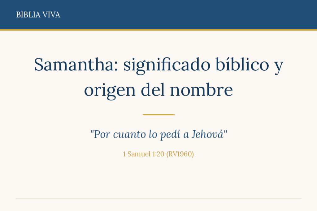 Samantha Significado Bíblico